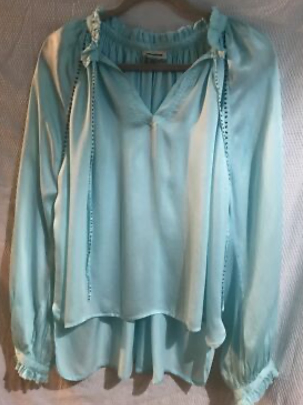 Zadig & Voltaire Light Blue Peasant Blouse